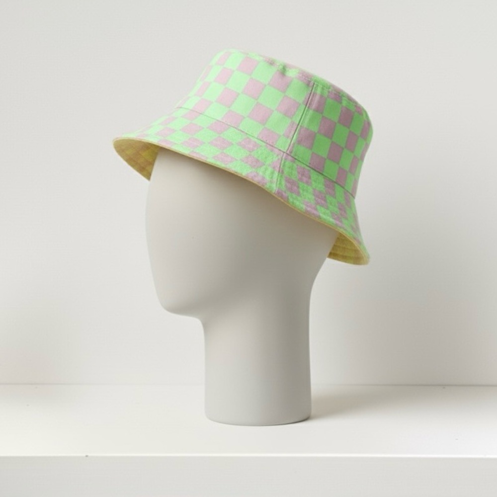 Neon 100% cotton reversible bucket hat